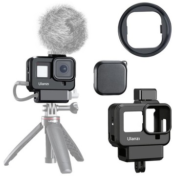 Монтажная рамка для GoPro 8 с AAMIC-001 + адаптер для фильтра «холодный башмак» 52 мм