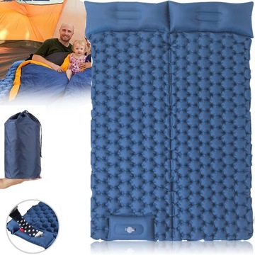 MATERAC DMUCHANY DWUOSOBOWY SKŁADANY Z POMPKĄ PRZENOŚNE ŁÓŻKO DO SPANIA