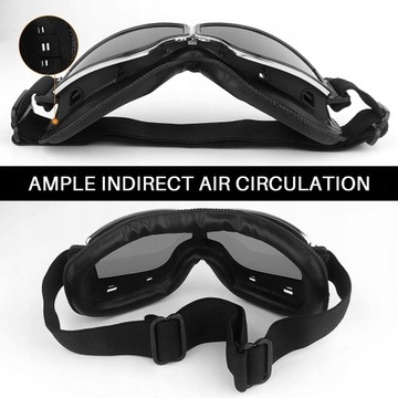 ВИНТАЖНЫЕ МОТОЦИКЛОВЫЕ ОЧКИ ДЛЯ ПИЛОТОВ КОЖАНЫЕ ОЧКИ