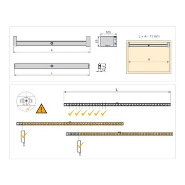 Drążek LED do szafy 708MM CASTOR czujnik EMUCA MOK