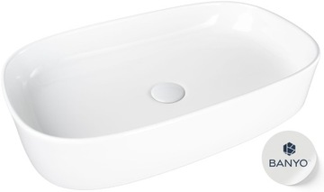 UMYWALKA NABLATOWA OWALNA DŁUGA STAWIANA NA BLAT W ŁAZIENCE CERAMICZNA 51CM
