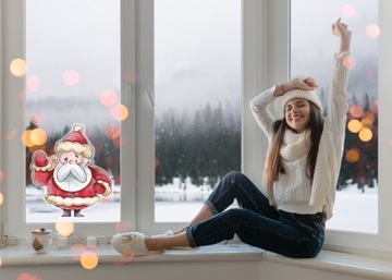 Наклейка на окно РОЖДЕСТВЕНСКАЯ ЗВЕЗДА №. 3 двусторонние наклейки