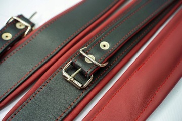 КОМПЛЕКТ ПОЯСОВ ШИРОКИХ ЧЕРНЫХ/КРАСНЫХ ремней-гармошки 80