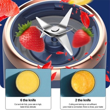 2x 400 мл соковыжималка с 6 лезвиями, перезаряжаемый USB-миксер для путешествий