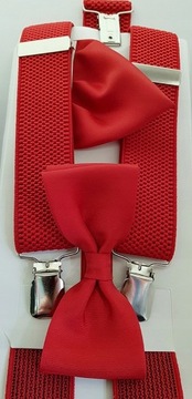 KOMPLET CZERWONE SZELKI Z MUCHĄ MUSZKĄ I POSZETKĄ