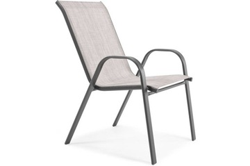 Стол, стулья для террасы, садовая мебель, 6-местный металл, ПОРТО серый