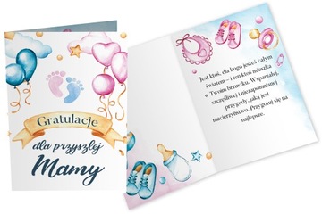 KARTKA Z ŻYCZENIAMI DODATEK PREZENT BABY SHOWER Z2
