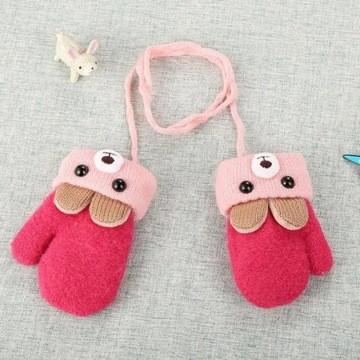 Вязаные перчатки с полным пальцем, плюшевые толстые теплые детские перчатки с героями мультфильмов, детские перчатки