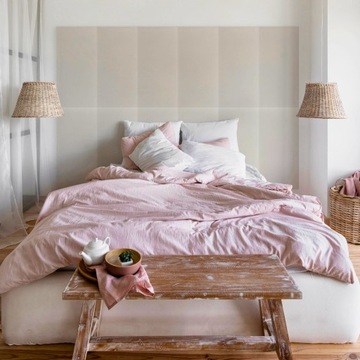 80x20 Мягкие стеновые панели КРЕМОВЫЙ ЭКО КОЖА Прямоугольник Мягкий Толстый