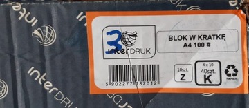 40x Blok biurowy Brulion Notes w kratę A4 100 str.