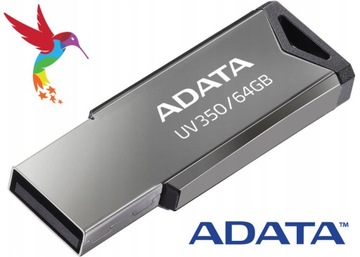 ADATA Pendrive UV350 64GB srebrny USB 3.2