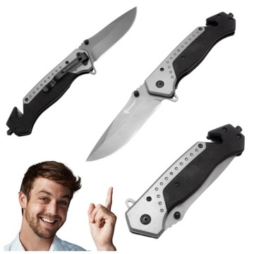 NÓŻ SKŁADANY RATOWNICZY MYŚLIWSKI SURVIVALOWY 23CM