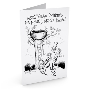 KARTKA SKŁADANA NA ŚLUB GNIAZDO ANDRZEJ MLECZKO