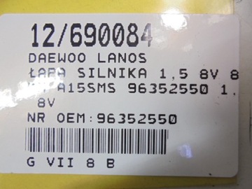 DAEWOO LANOS UCHYCENÍ MOTORU ALTERNÁTORA 96352550 1,5 8V