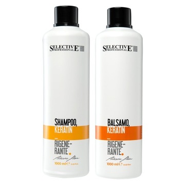 ZESTAW 2x Selective Professional Keratin Szampon keratynowy i Odżywka 1L