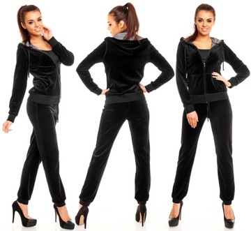 DRESY WELUROWE 8 KOLORÓW dres welurowy CZARNY 4XL