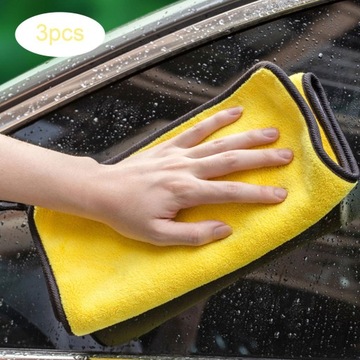 3x универсальных полотенца из микрофибры для мытья автомобилей.