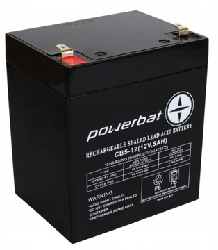 AKUMULATOR AGM 12V 5Ah BEZOBSŁUGOWY VRLA UPS