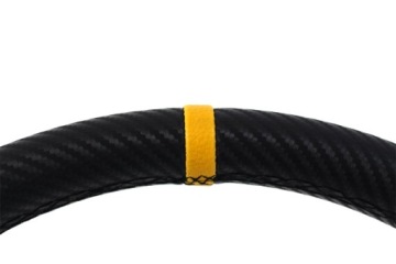 Спортивный раллийный руль SLIDE, вылет 350 мм: полоса 90 мм Carbon Yellow