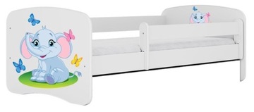 KOCOT KIDS BIAŁE KLASYCZNE ŁÓŻKO DZIECIĘCE BABYDREAMS 140x70 CM SŁONIK