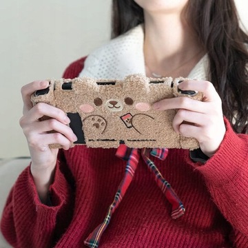 Симпатичный плюшевый защитный чехол, совместимый с NS Switch.