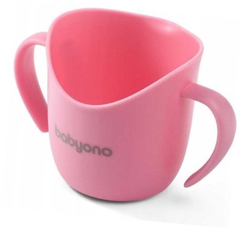 BabyOno Ergonomiczny kubek treningowy Flow różowy