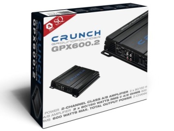 2-канальный автомобильный усилитель Crunch GPX600.2 мощностью 2x80 Вт RMS на 4 Ом