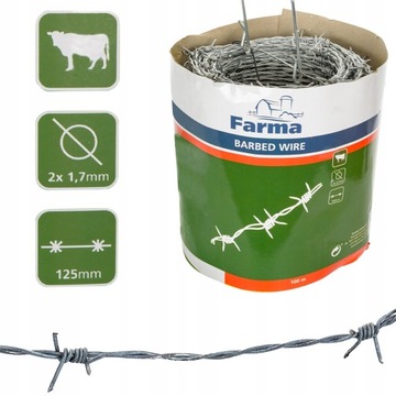 Проволока колючая двойная оцинкованная 1,7мм 100м