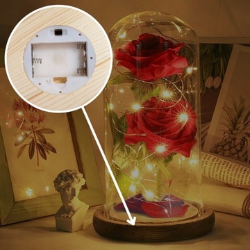 ВЕЧНАЯ РОЗА В СТЕКЛЕ, СВЕТЯЩИЙСЯ СВЕТОДИОД, ОРИГИНАЛЬНАЯ КОРОБКА