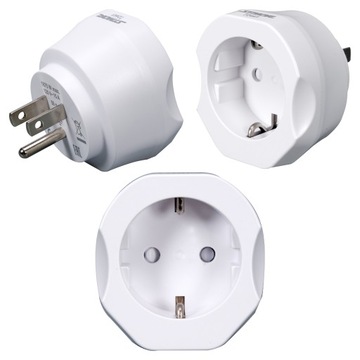 Adapter podróżny STHOR 72441 EU-USA europejskie gniazdo wtyczka USA biały