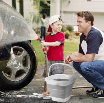 СИЛИКОНОВОЕ РЫБАЛОЧНОЕ ВЕДРО СКЛАДНОЕ ПОРТАТИВНОЕ УНИВЕРСАЛЬНОЕ КЕМПИНГОВОЕ 5Л