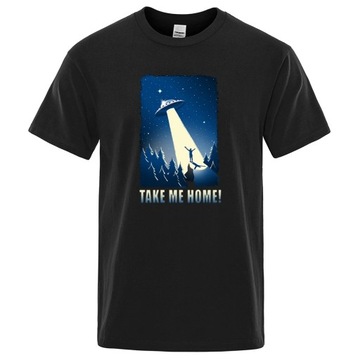 Koszulki męskie Markowe letnie koszulki z kosmosu widzą jak obcy statek ko