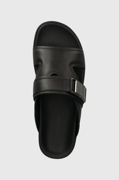 Calvin Klein klapki skórzane męskie kolor czarny HM0HM01382 rozmiar 45