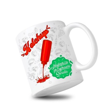 KUBEK Z NADRUKIEM KUBEK JEDZENIE KETCHUP 330ml