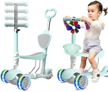 Трёхколесный светодиодный самокат 5 в 1 MINT KIDSTAR