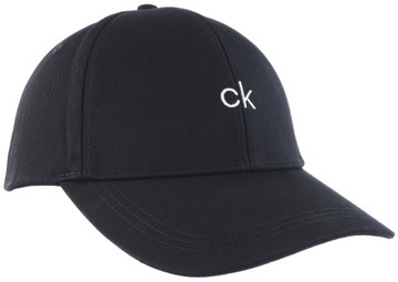 CALVIN KLEIN Czapka z Daszkiem Bejsbolówka ORGANIC COTON z logo CK CZARNA