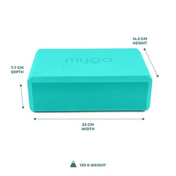 Блок для йоги Myga Foam Block, бирюзовый