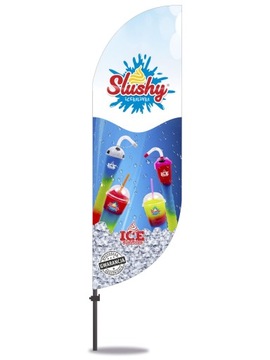 Flaga na maszcie reklama Slushy do granity