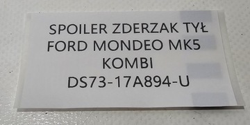 ОРГ СПОЙЛЕР СПОЙЛЕР ДИФФУЗОР ЗАДНИЙ БАМПЕР FORD MONDEO MK5 COMBI