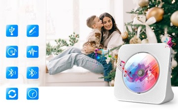 ODTWARZACZ CD BT5.0 GŁOŚNIKI STEREO HI-FI USB LED