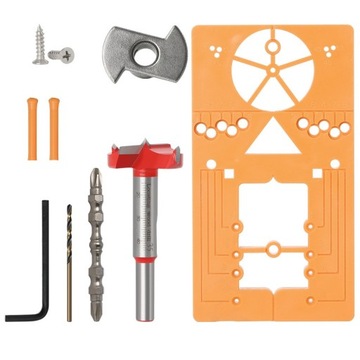 Комплект для установки петли с маркером шаблона, сверло, резак, мебельная петля