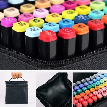 НАБОР АЛКОГОЛЬНЫХ МАРКЕРОВ, ТРИПСОВ, ДВУХСТОРОННИХ МАРКЕРОВ, НАБОР 48 ШТ. + СУМКА