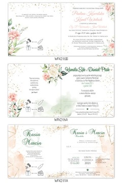 Свадебные приглашения АКВАРЕЛЬ с цветочным рисунком в деревенском стиле