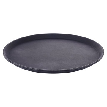 ПОДНОС ДЛЯ ОФИЦИАНТА противоскользящий для ресторанов, круглый, черный