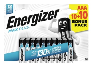 20x baterie AAA / LR03 Energizer MAX Plus (blister)