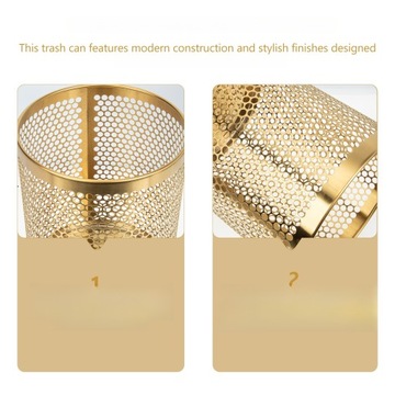 ЗОЛОТАЯ КОРЗИНА ДЛЯ МУСОРА ДЛЯ ВАННОЙ