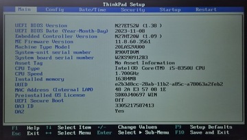 Материнская плата Lenovo T580 01YR250 с процессором Intel i5-8350u + охлаждение