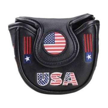 Pokrowiec na główkę miotacza golfowego Golf Protector Modna skóra PU w kolorze czarnym