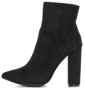 7799 ЧЕРНЫЕ ЗАМШЕВЫЕ БОТИНКИ НА КАБЛУКЕ 41