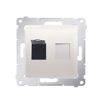 Gniazdo RJ45 kat.6 z przesł. przeciwkurzową kremowe D61.01/41 SIMON 54